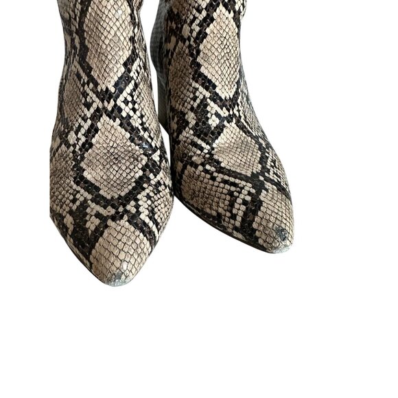 STEVE MADDEN Checkmate Side Zip Snake Print Ankle Boots Sz 7 - Picture 5 of 8